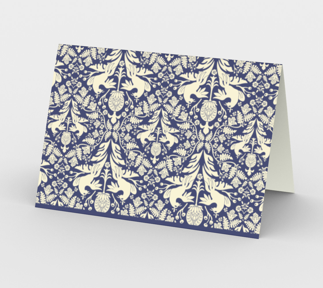 Aviary Damask Notecard Set – Set of 3 with Envelopes
