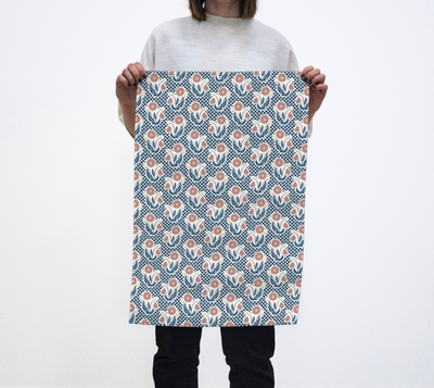 Tea Towel | Polka Dot Floral | Eco-Friendly | Vibrant, Fade Proof (17" x 26")