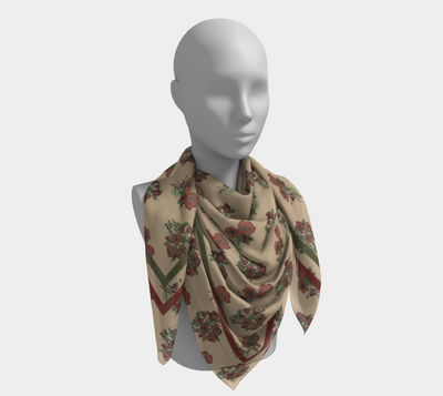 Nightshade Scatter Scarf - Hellebore Floral on Cream