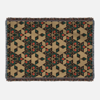 Floral Aviary Taupe Soft Touch Woven Blanket
