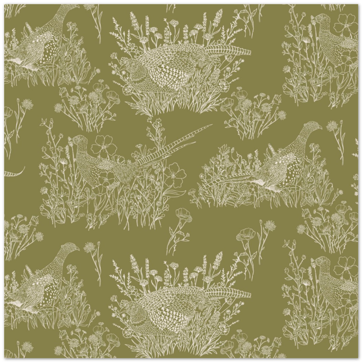 Pheasants & Wildflowers - Pack of 10 Greeting Cards