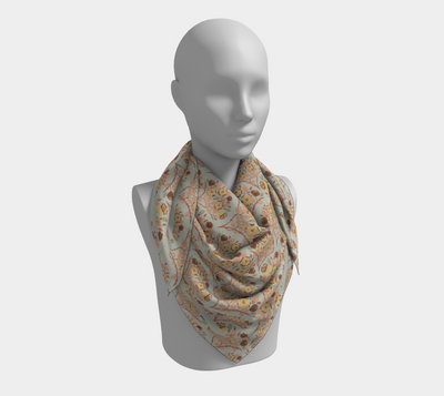 Thistlewood Grove Scarf - Vintage Floral Medallion Print in Blue