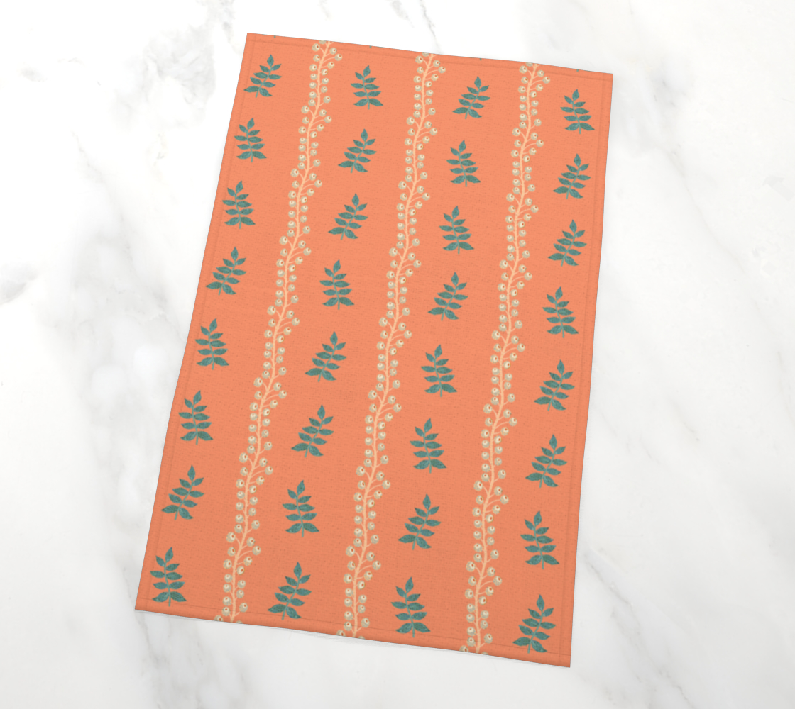 Stem & Sprig in Orange Tea Towel
