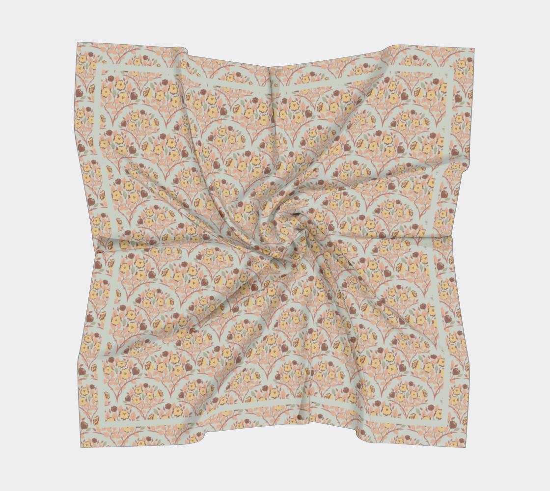 Thistlewood Grove Scarf - Vintage Floral Medallion Print in Blue
