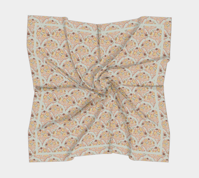 Thistlewood Grove Scarf - Vintage Floral Medallion Print in Blue