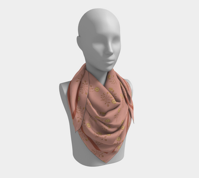 Rosehip Meadow Scarf - Delicate Vintage Wildflower Print in Pink