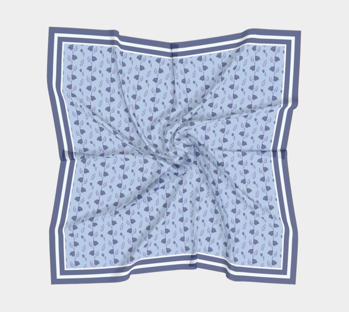 Blue Floral Stripe Scarf