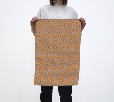 Tea Towel | Indian Floral dark | Eco-Friendly | Vibrant, Fade Proof (17" x 26")