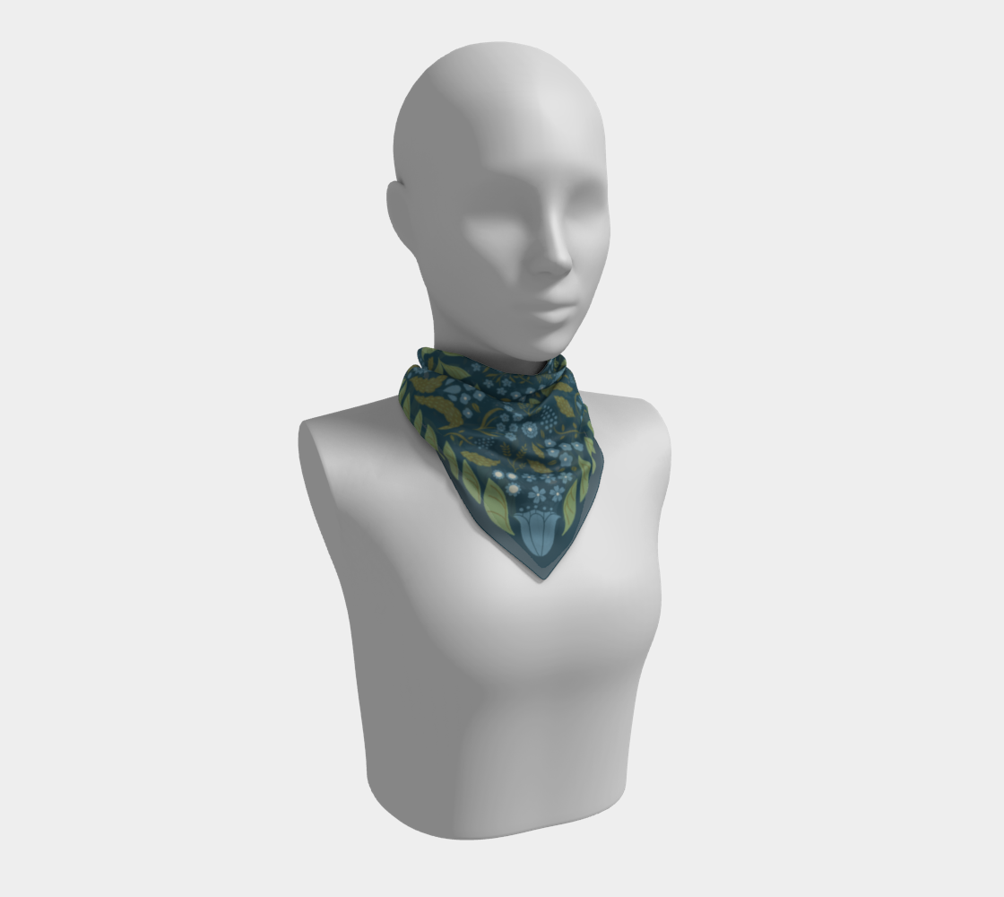 Spring Garden in Blue Scarf