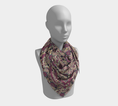 Berry Bramble Scarf - Vintage-Inspired Floral Vine Print in Green