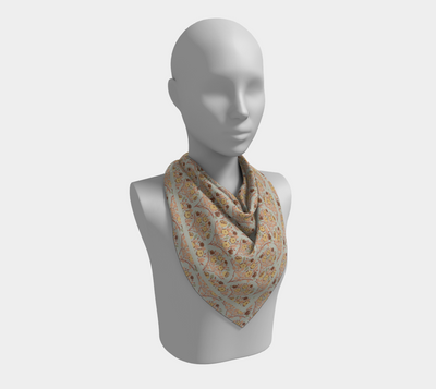 Thistlewood Grove Scarf - Vintage Floral Medallion Print in Blue