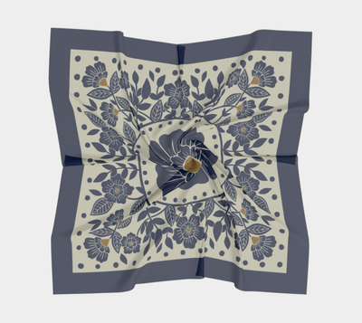 Tudor Rose Scarf in Blue Scarf