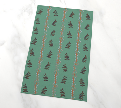Stem & Sprig in Green Tea Towel