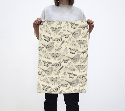 Garden Keepers in Black Tea Towel