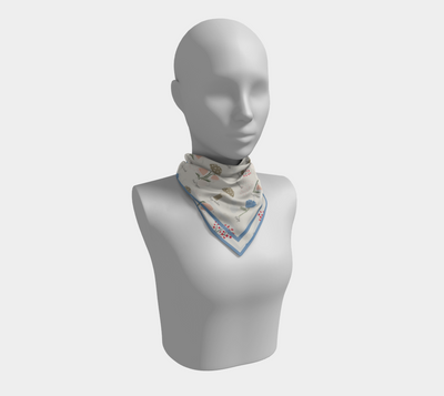 Field Guide Scarf - Botanical Mushroom Print in Cream