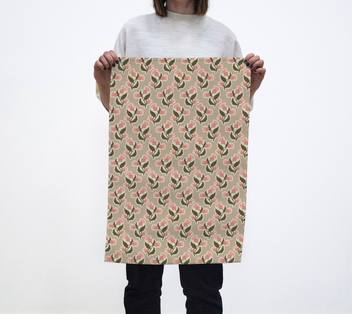 Tea Towel | Pink Daffodil dark | Eco-Friendly | Vibrant, Fade Proof (17" x 26")