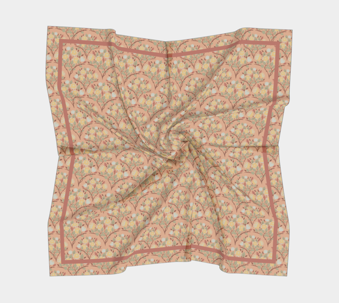 Thistlewood Grove Scarf - Vintage Floral Medallion Print in Pink