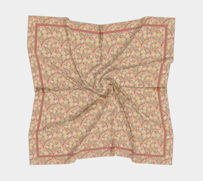 Thistlewood Grove Scarf - Vintage Floral Medallion Print in Pink