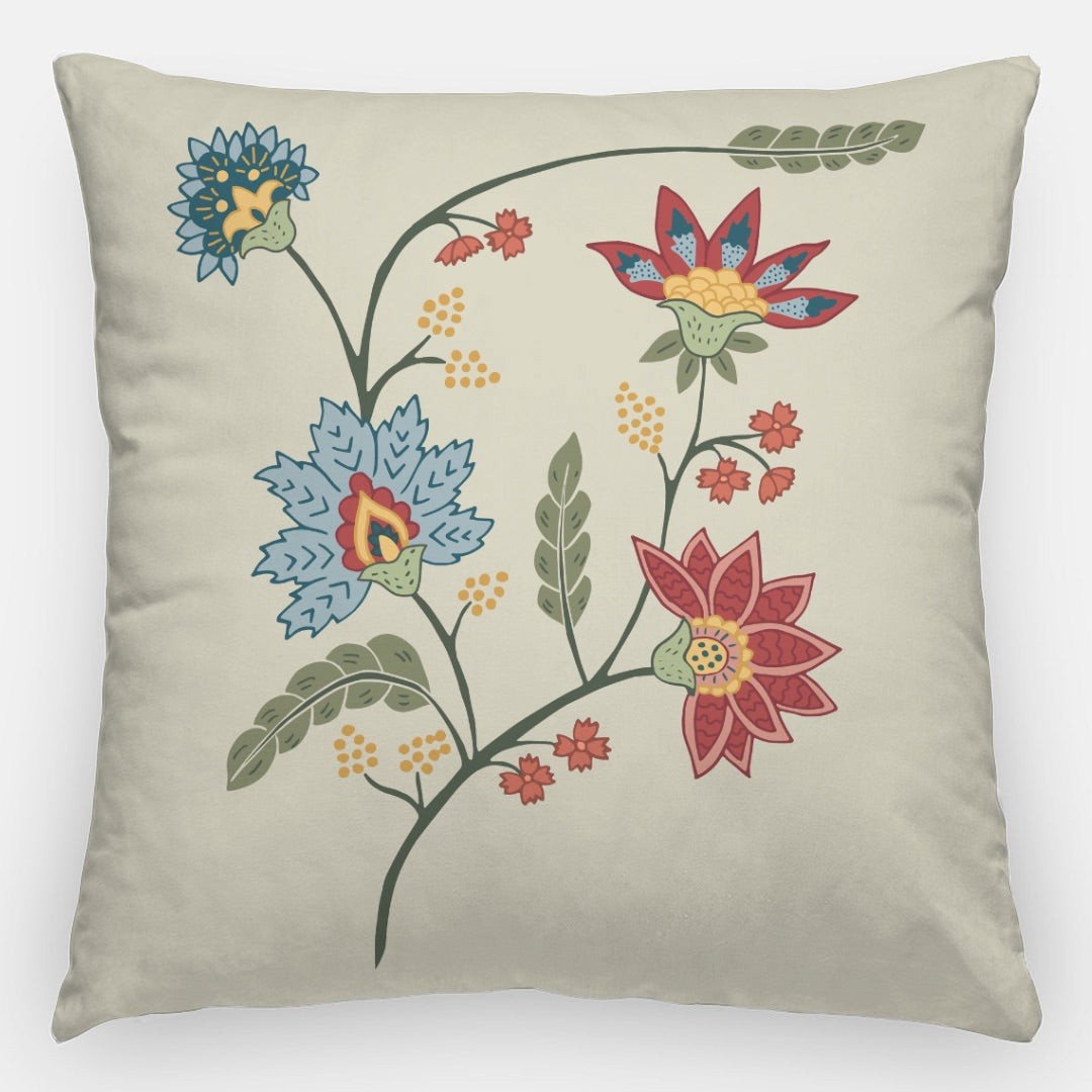 Indian Floral Artisan Pillow Case 24 Inch
