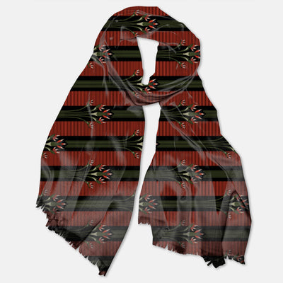 Birds of Paradise in Black Pashmina Scarf