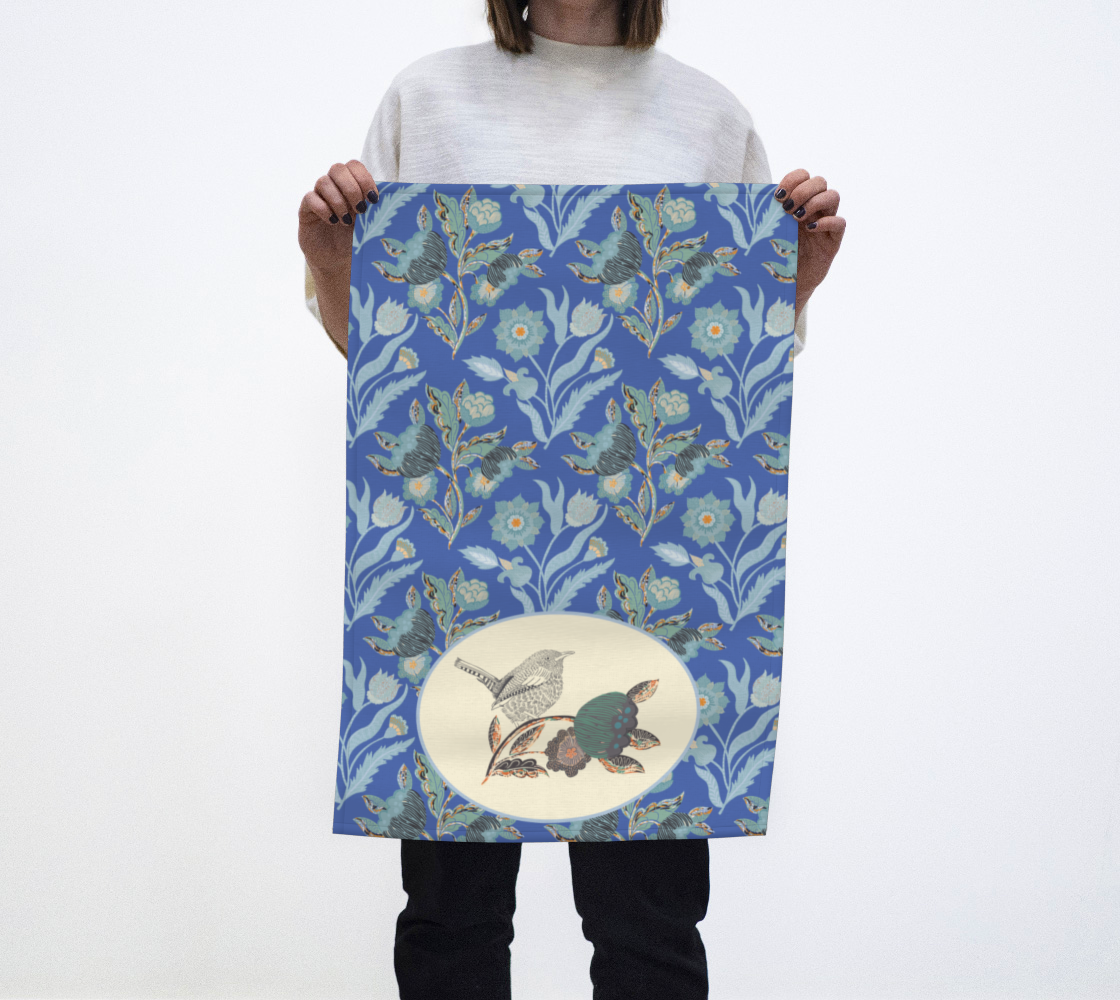 Eglantine Tangle in Blue Tea Towel