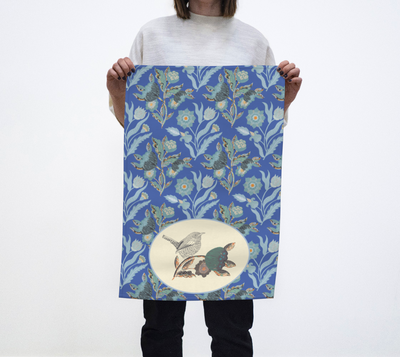 Eglantine Tangle in Blue Tea Towel
