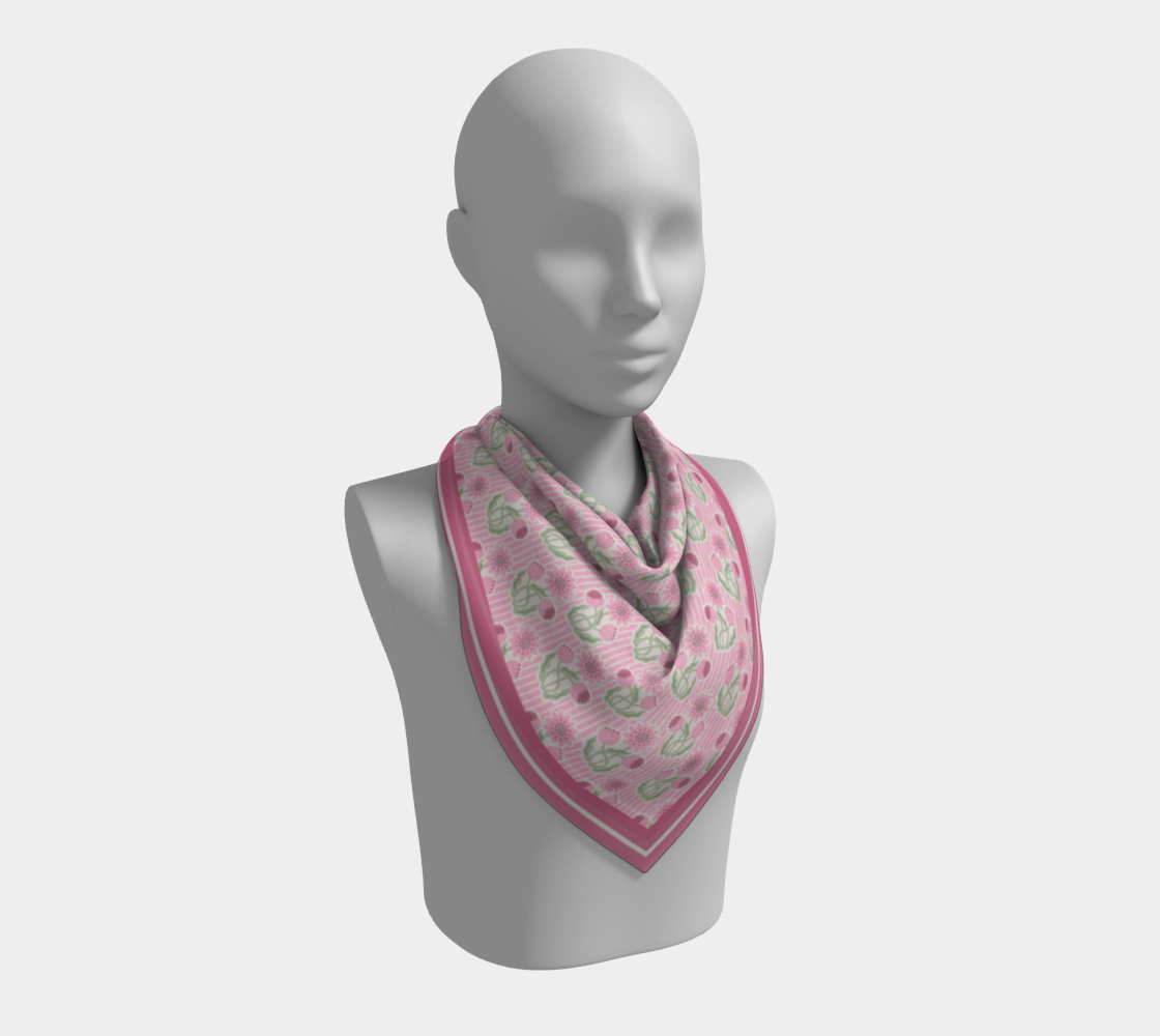 Florals and Stripes in Pink Scarf