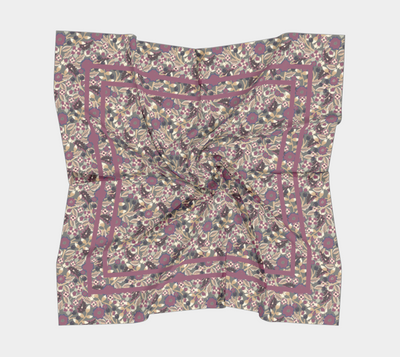 Berry Bramble Scarf - Vintage-Inspired Floral Vine Print in Green
