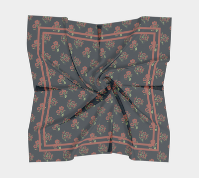 Nightshade Scatter Scarf - Hellebore Floral on Deep Blue