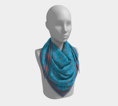 Trailing Florals in Blue Scarf