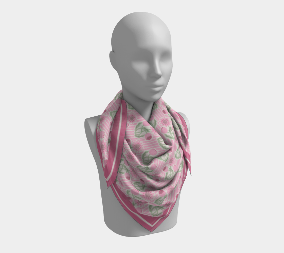 Florals and Stripes in Pink Scarf