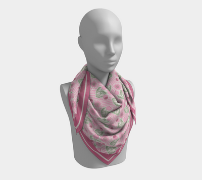 Florals and Stripes in Pink Scarf