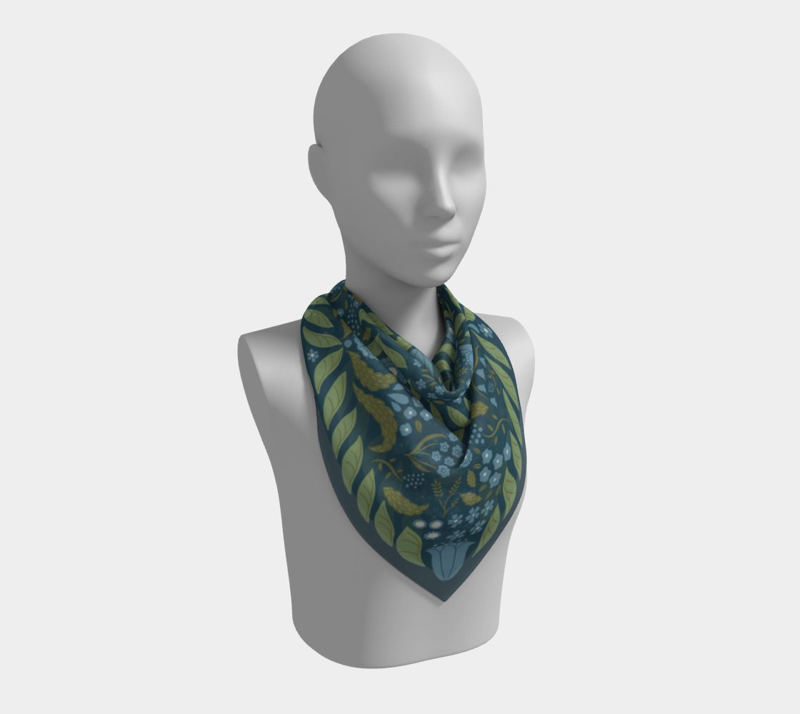 Spring Garden in Blue Scarf