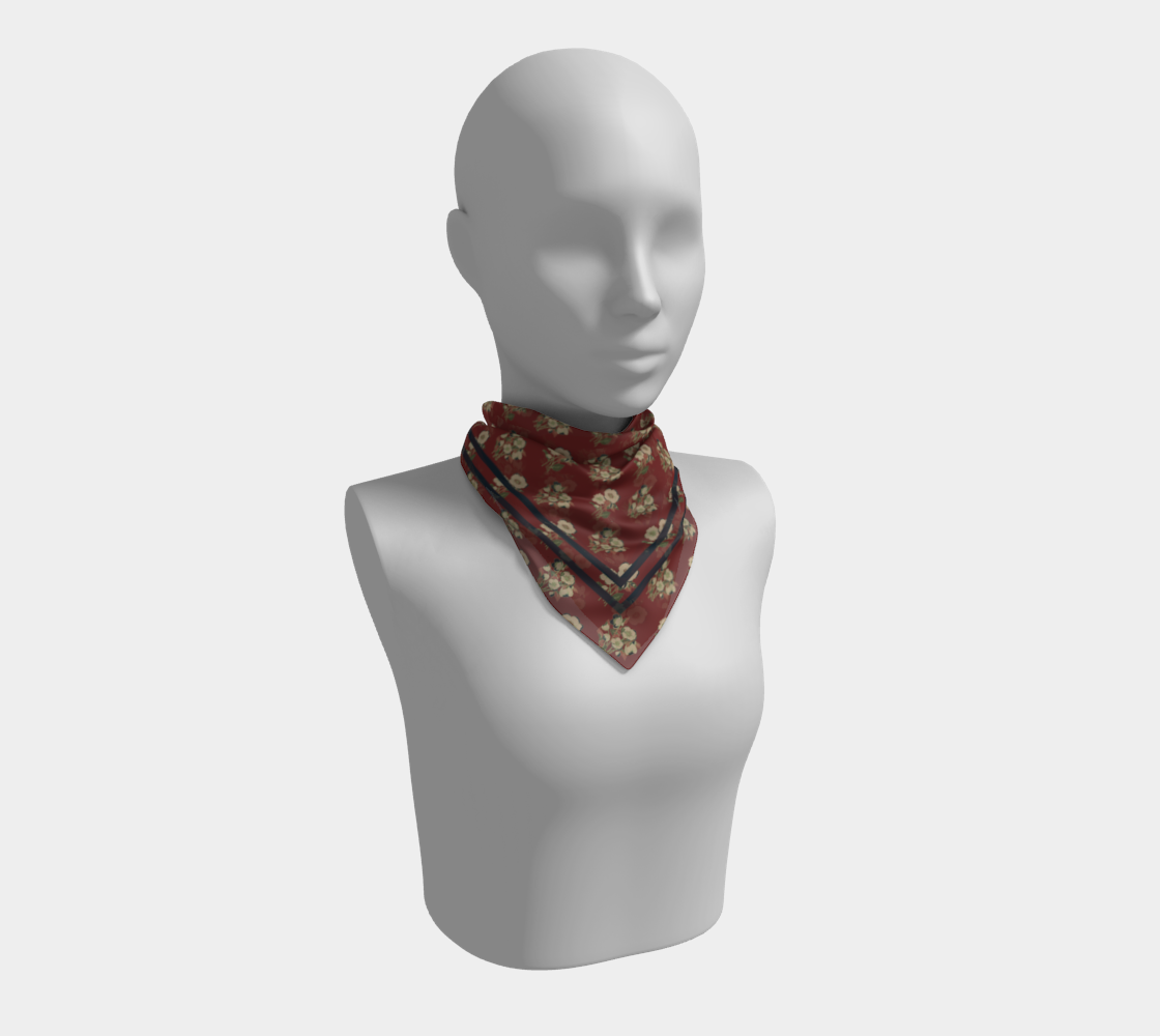 Nightshade Scatter Scarf - Hellebore Floral on Deep Crimson