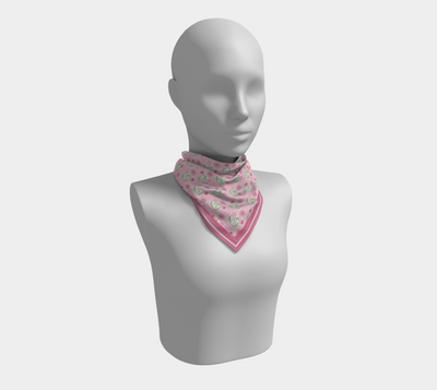 Florals and Stripes in Pink Scarf