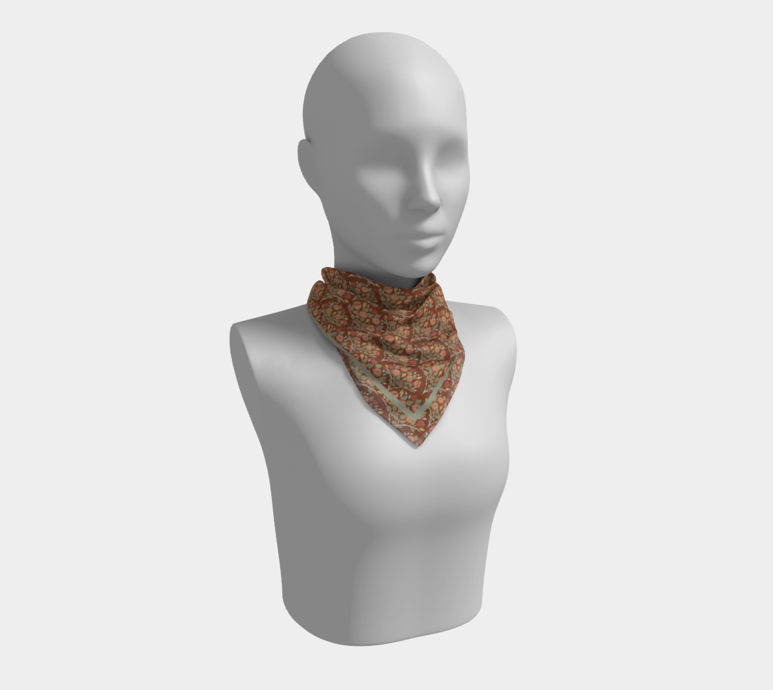 Thistlewood Grove Scarf - Vintage Floral Medallion Print in Dark Pink