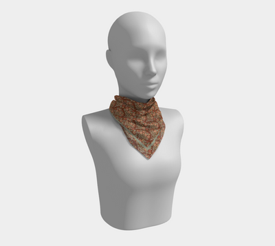 Thistlewood Grove Scarf - Vintage Floral Medallion Print in Dark Pink