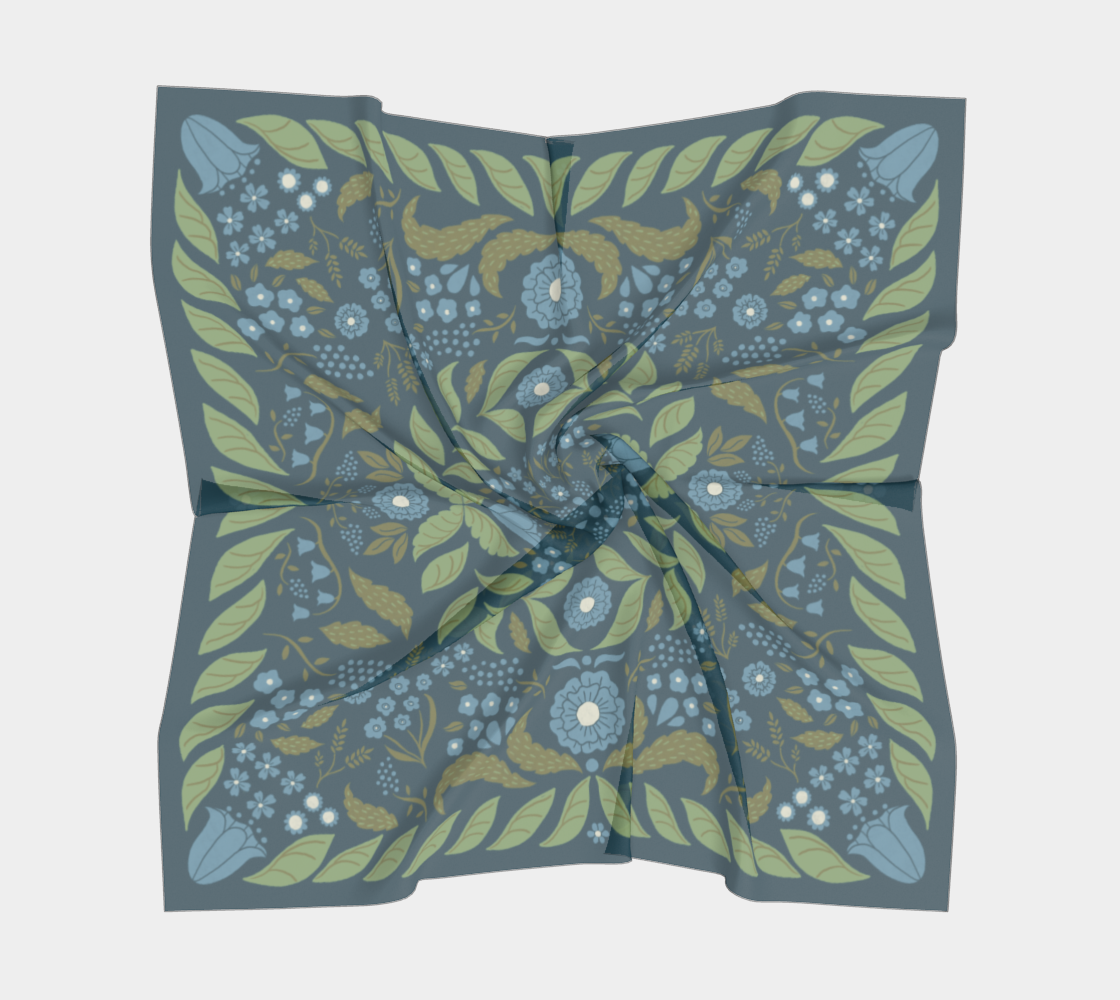 Spring Garden in Blue Scarf