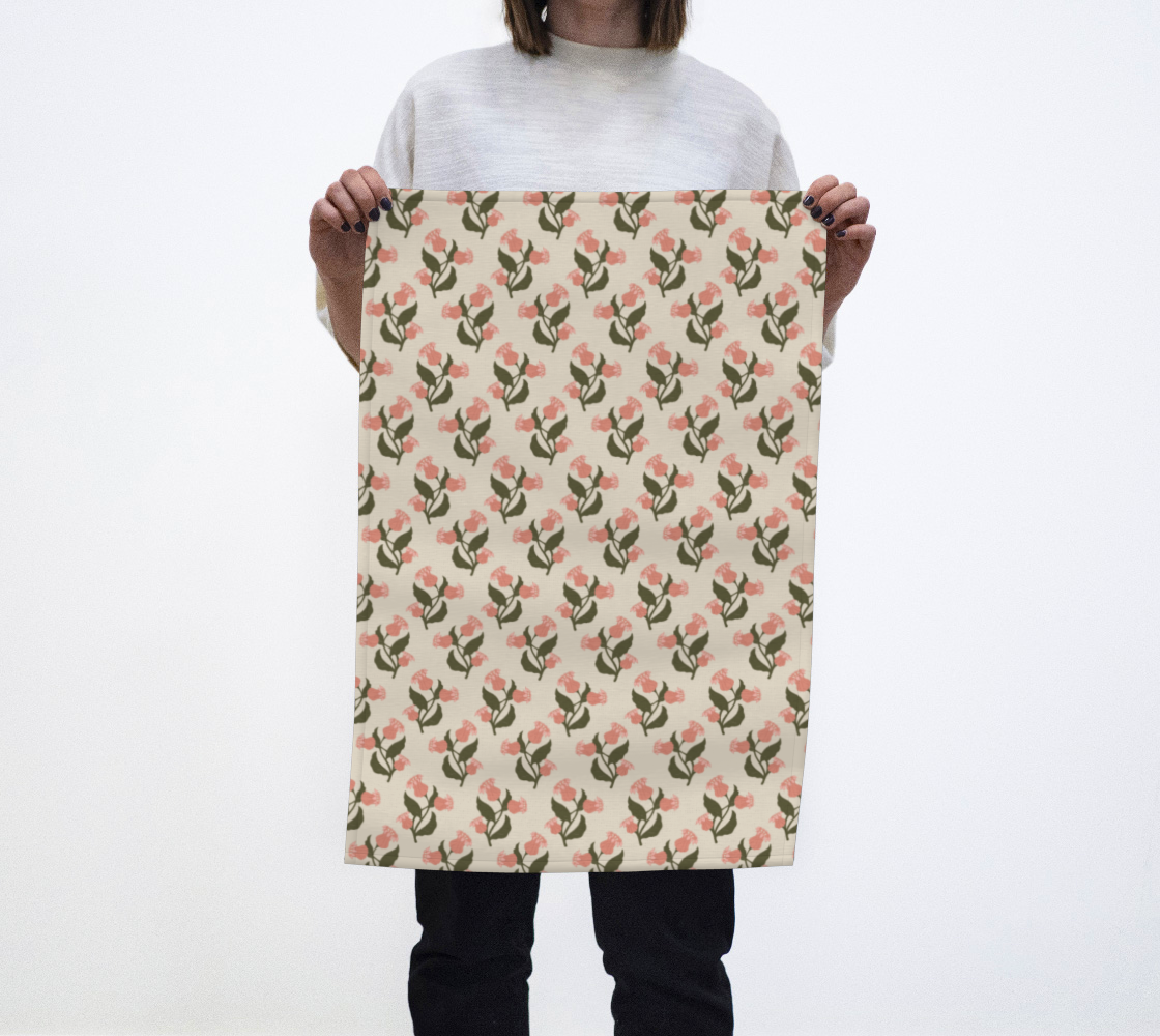 Tea Towel | Pink Daffodils | Eco-Friendly | Vibrant, Fade Proof (17" x 26")