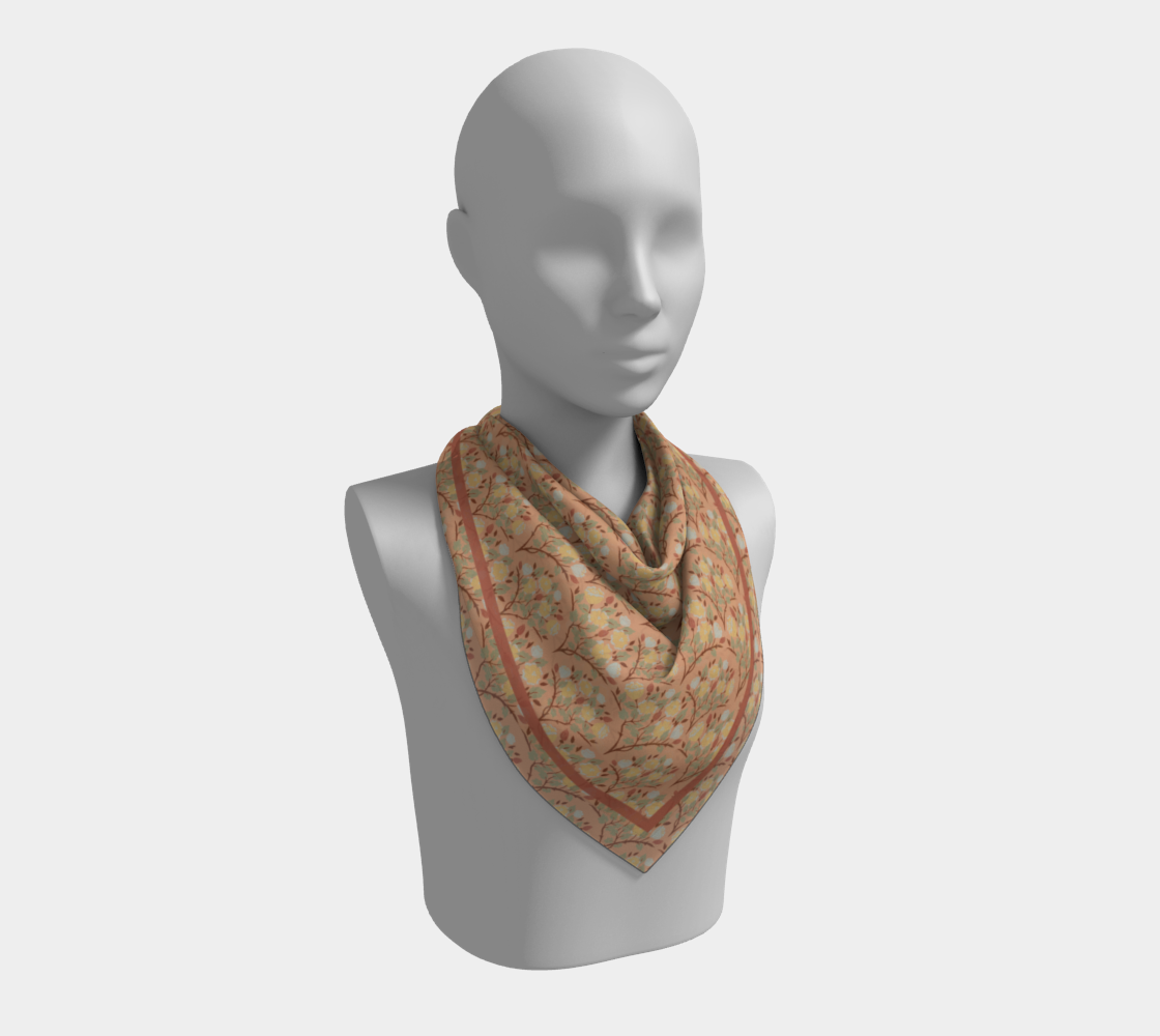 Thistlewood Grove Scarf - Vintage Floral Medallion Print in Pink