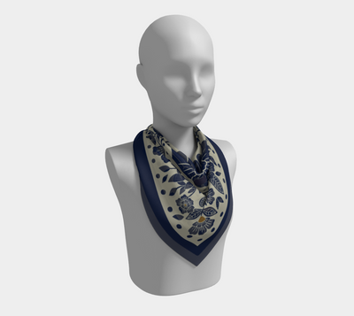 Tudor Rose Scarf in Blue Scarf