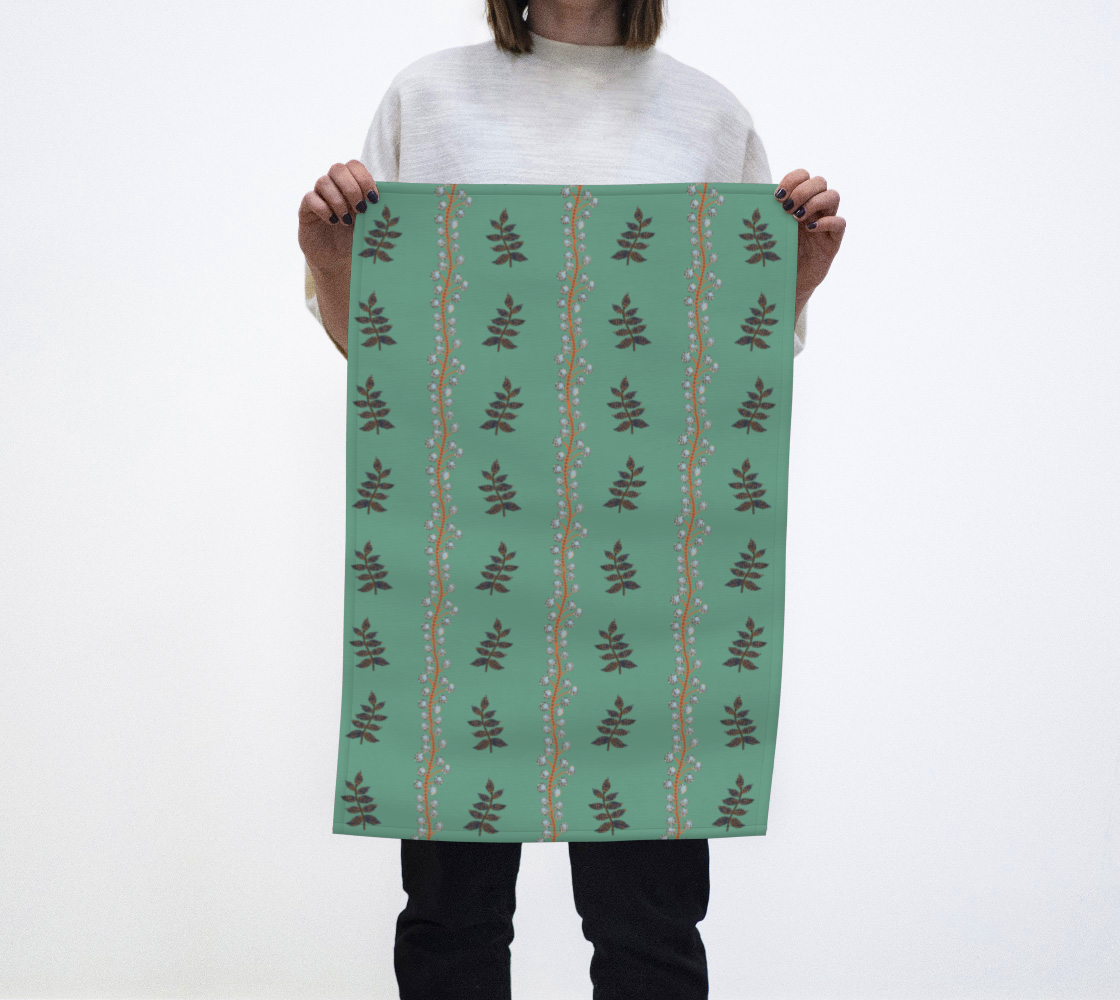 Stem & Sprig in Green Tea Towel
