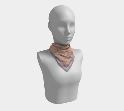 Field Guide Scarf - Botanical Mushroom Print in Pink