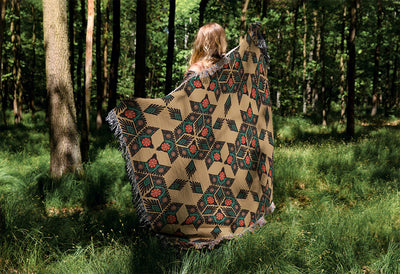 Floral Aviary Taupe Soft Touch Woven Blanket