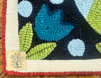 "Snake in the Garden" Custom Hand-Punched Wool Door Mat Rug – One-of-a-Kind Functional Art (3' x 2')