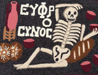 "Enjoy Life" Custom Hand-Punched Wool Door Mat Rug – One-of-a-Kind Functional Art (3' x 2')