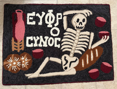 "Enjoy Life" Custom Hand-Punched Wool Door Mat Rug – One-of-a-Kind Functional Art (3' x 2')