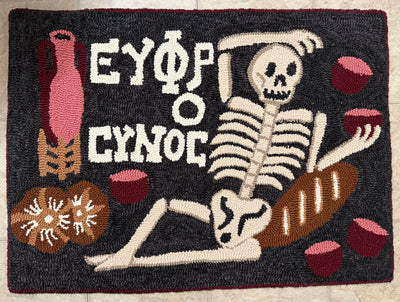 "Enjoy Life" Custom Hand-Punched Wool Door Mat Rug – One-of-a-Kind Functional Art (3' x 2')