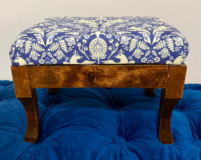 Aviary Damask Stool with Antique Base