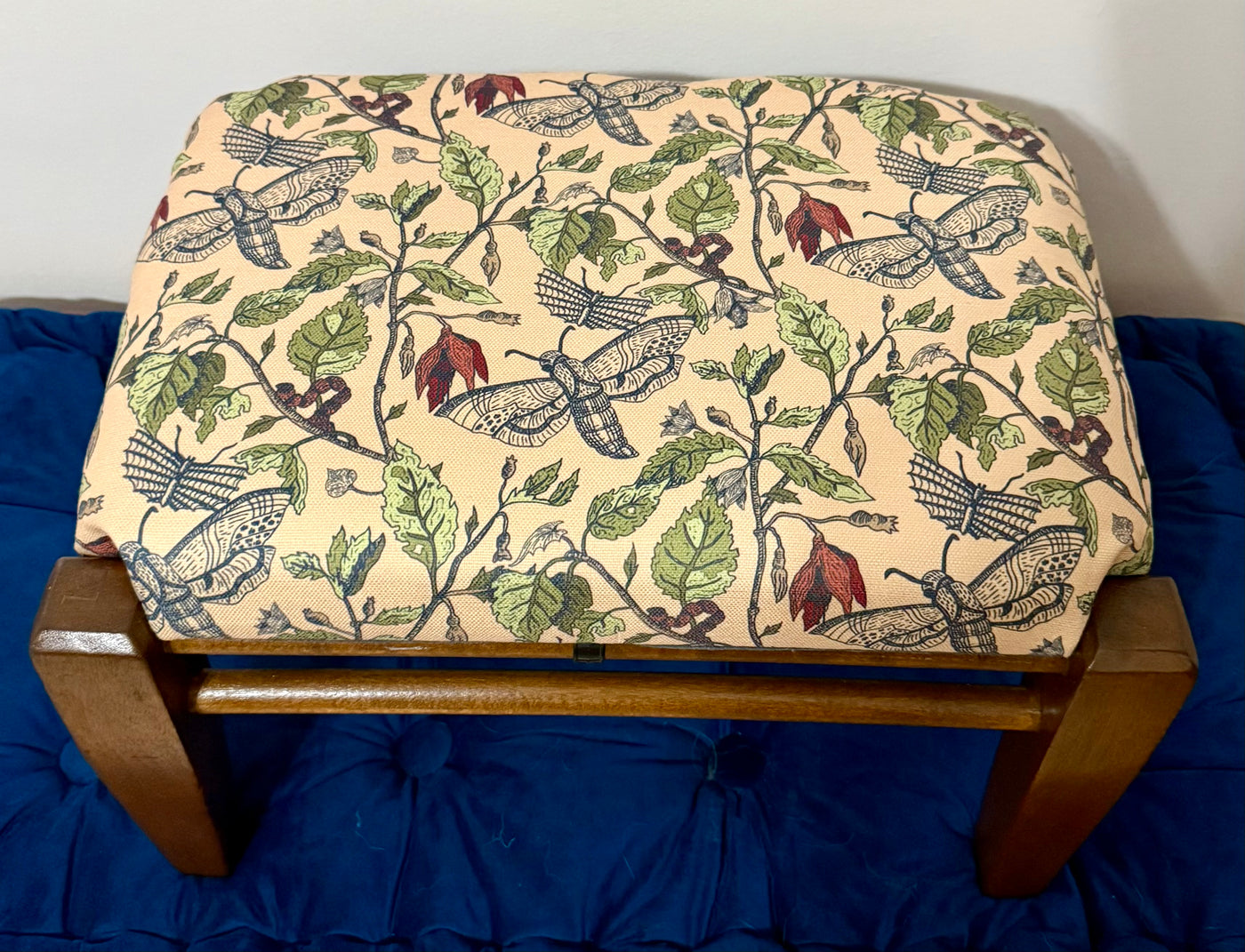 Umbral Bloom Antique Hardwood Stool